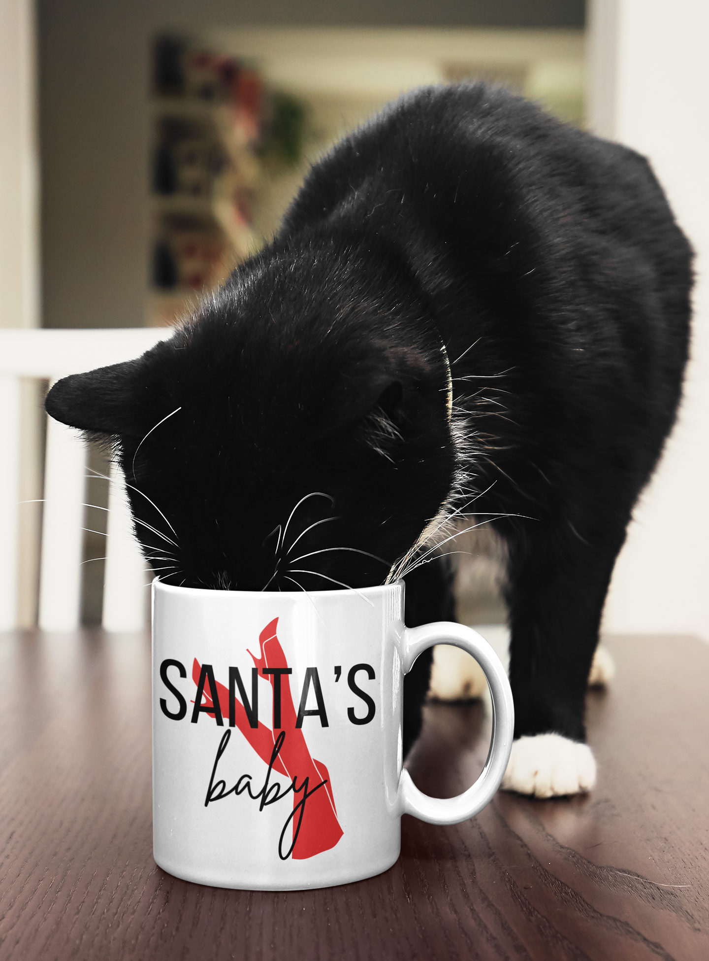 Ceramic Mug, "Santa's baby" mug - Christmas Coffee Cup, Holiday Drinkware, Festive Tea Mug, Funny Xmas Gift, Naughty Hot