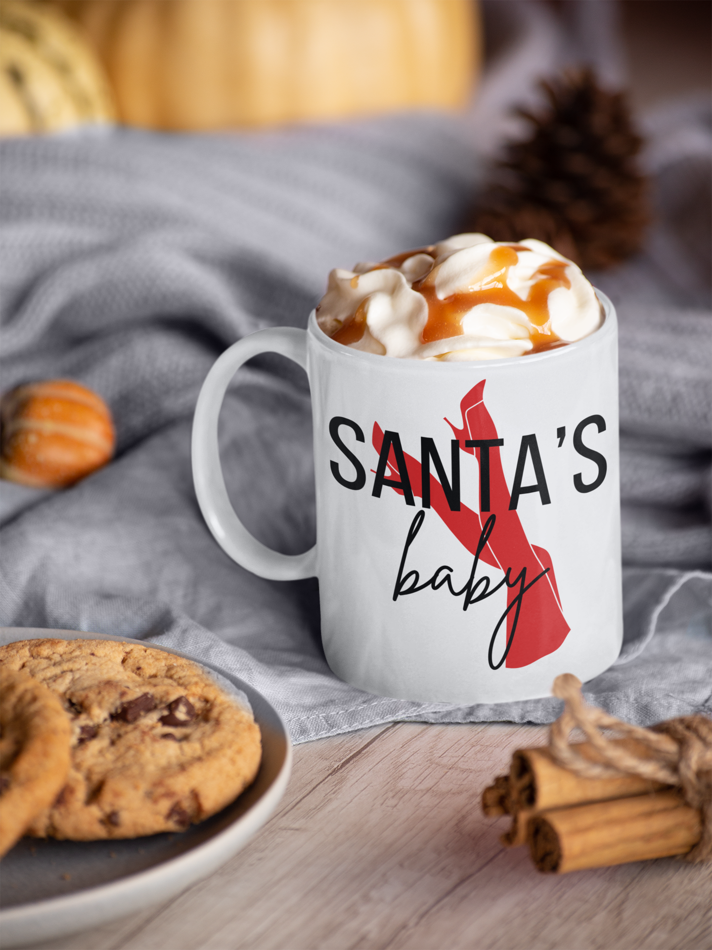 Ceramic Mug, "Santa's baby" mug - Christmas Coffee Cup, Holiday Drinkware, Festive Tea Mug, Funny Xmas Gift, Naughty Hot